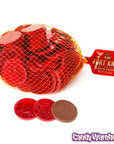 Red Foiled Milk Chocolate Coins: 1LB Bag