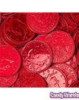 Red Foiled Milk Chocolate Coins: 1LB Bag