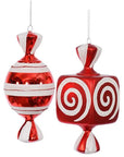 Red Large Candy Ornaments - 8 Inch: 2-Piece Box