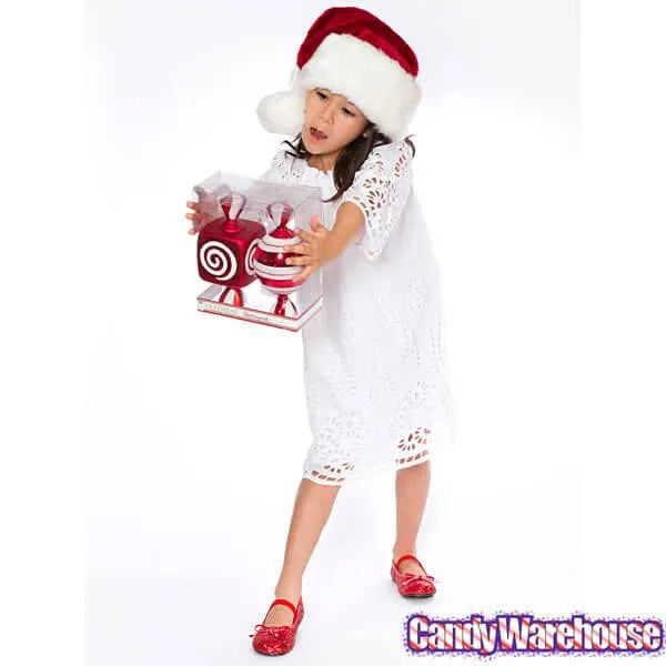 Red Large Candy Ornaments - 8 Inch: 2-Piece Box