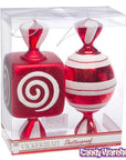 Red Large Candy Ornaments - 8 Inch: 2-Piece Box