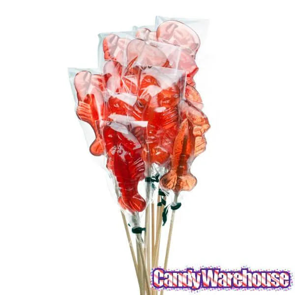 Red Lobster Hard Candy Lollipops: 12-Piece Bag