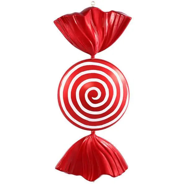 Red Peppermint Swirl Candy Ornament: 37 Inch