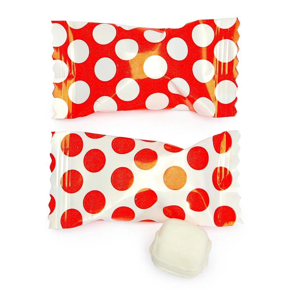 Red Polka Dots Wrapped Butter Mint Creams: 300-Piece Case