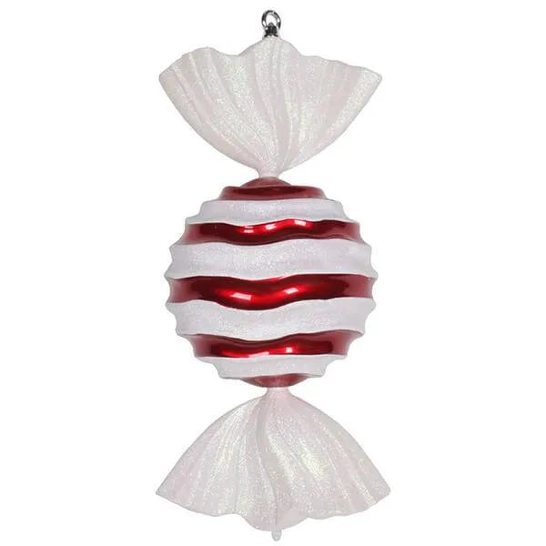 Red Stripe Wave Candy Ornament - 18.5 Inch