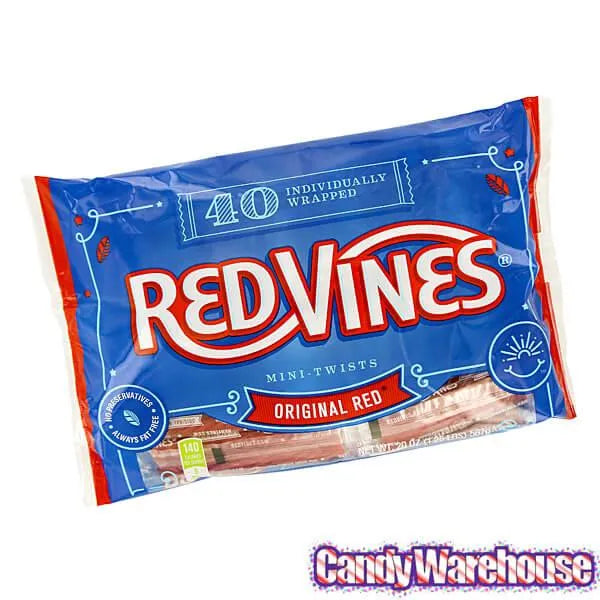 Red Vines Mini Licorice Twists Candy Packs: 40-Piece Bag