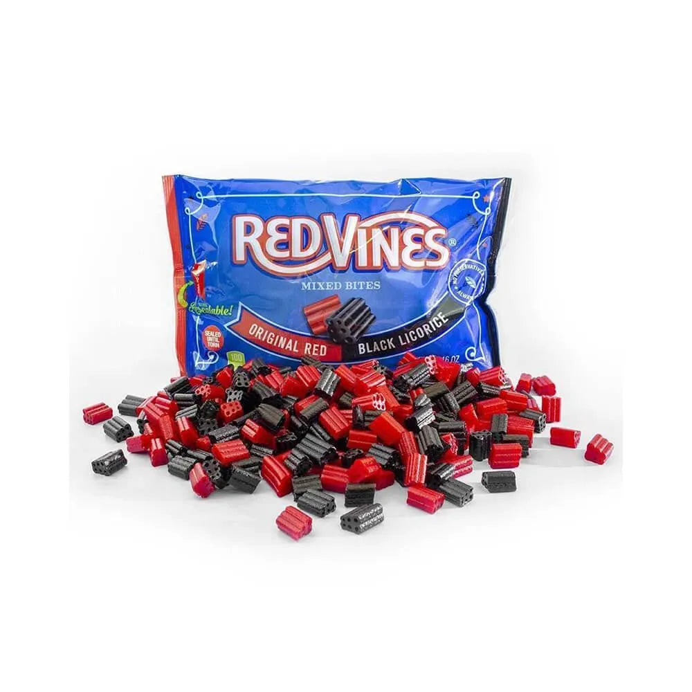 Red Vines Original Red & Black Licorice Mixed Bites: 1LB Bag