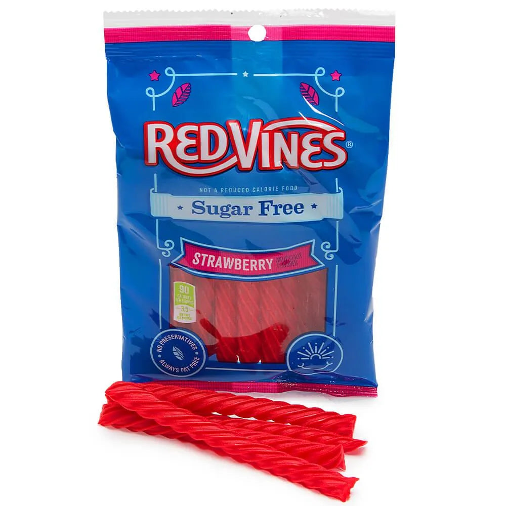 Red Vines Sugar Free Licorice Twists 5-Ounce Bags - Strawberry: 12-Piece Case