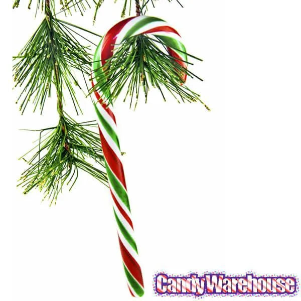 Red - White - Green Peppermint Candy Canes: 18-Piece Box