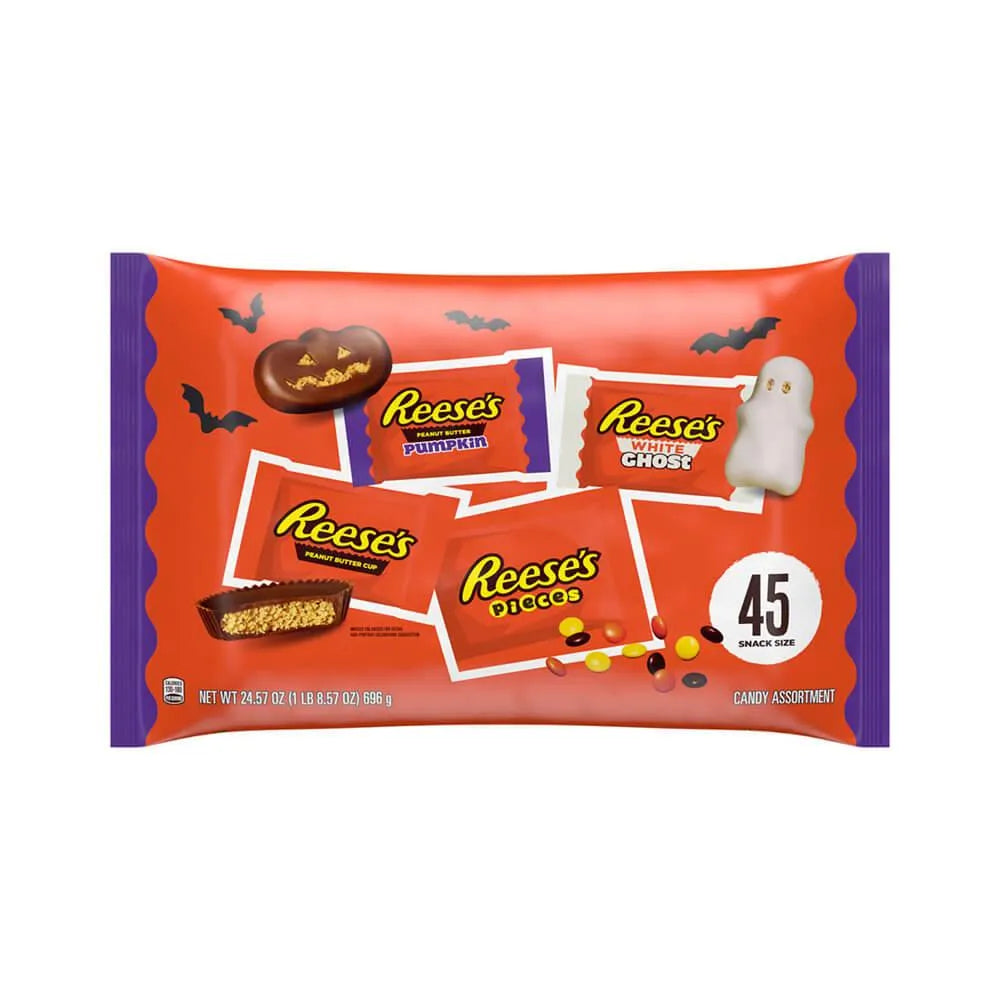 Reese's Lovers Snack Size Halloween Candy Packs: 45-Piece Bag