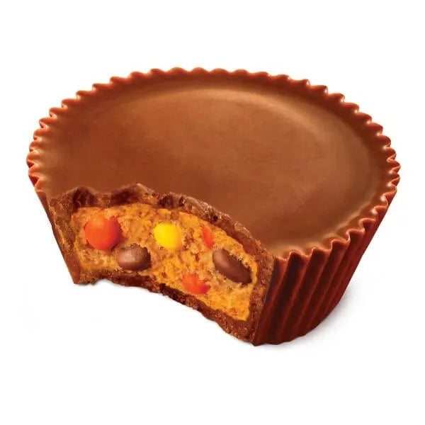 Reese's Peanut Butter Big Cups Stuffed with Reese's Pieces Candy King Size Packs: 16-Piece Box