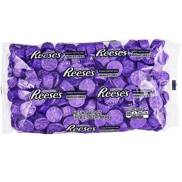 Reese's Peanut Butter Cups Miniatures - Purple: 200-Piece Bag