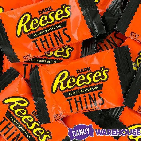 Reese's Thins Dark Chocolate Peanut Butter Cups Candy: 7.37-Ounce Bag