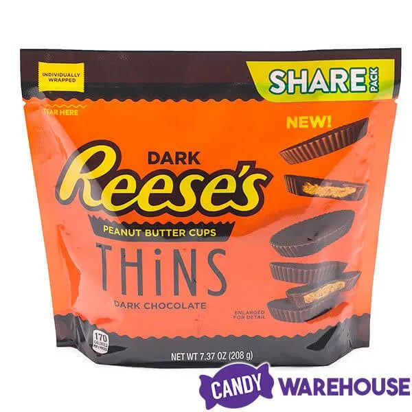 Reese's Thins Dark Chocolate Peanut Butter Cups Candy: 7.37-Ounce Bag