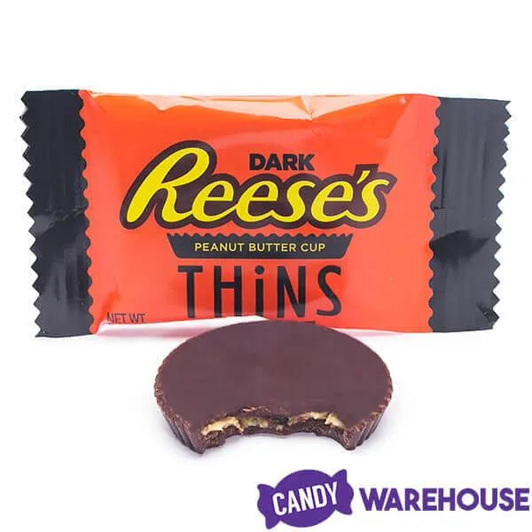 Reese's Thins Dark Chocolate Peanut Butter Cups Candy: 7.37-Ounce Bag