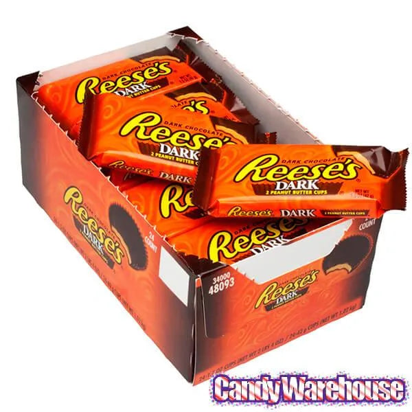 Reeses Dark Chocolate Peanut Butter Cups Packs: 24-Piece Box