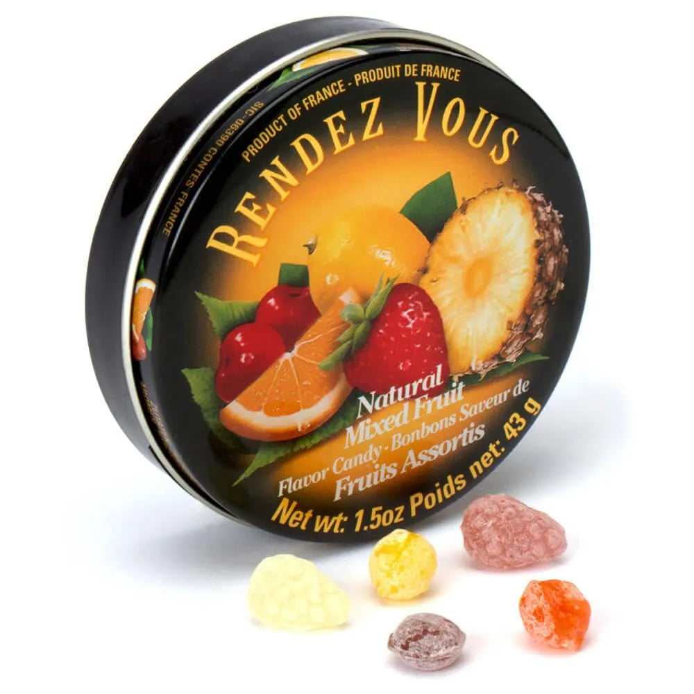 Rendez Vous Mini Bon Bons Tins - Mixed Fruit: 12-Piece Box