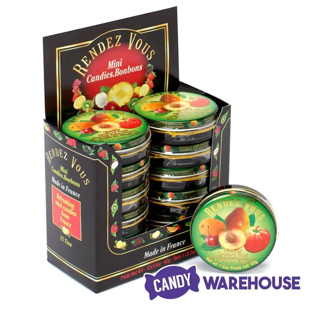 Rendez Vous Mini Bon Bons Tins - Orchard Fruit: 12-Piece Box