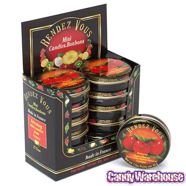 Rendez Vous Mini Bon Bons Tins - Sour Cherry: 12-Piece Box