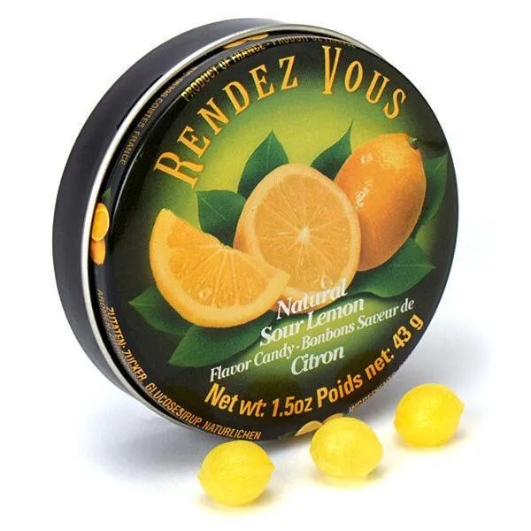 Rendez Vous Mini Bon Bons Tins - Sour Lemon: 12-Piece Box