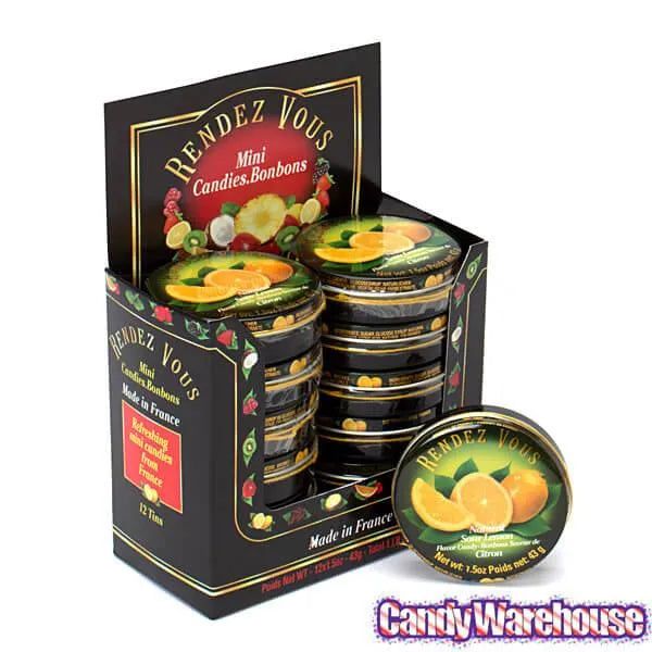 Rendez Vous Mini Bon Bons Tins - Sour Lemon: 12-Piece Box