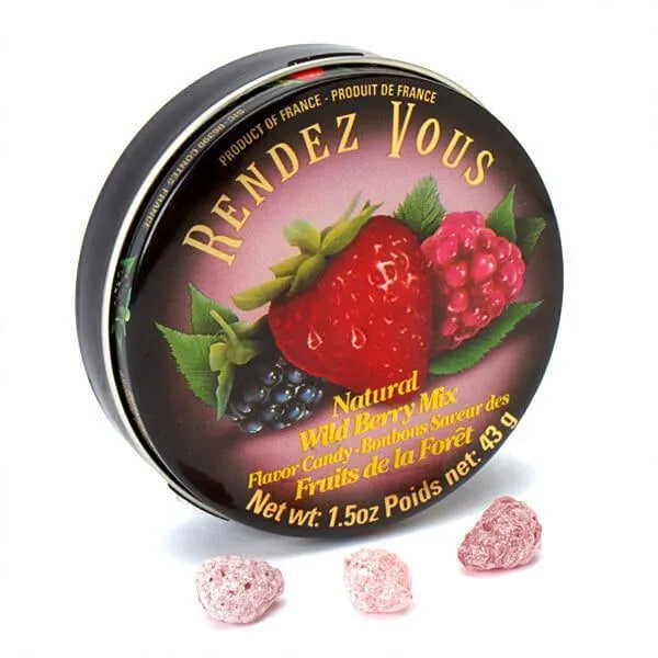 Rendez Vous Mini Bon Bons Tins - Wild Berry Mix: 12-Piece Box