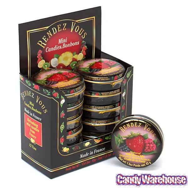 Rendez Vous Mini Bon Bons Tins - Wild Berry Mix: 12-Piece Box