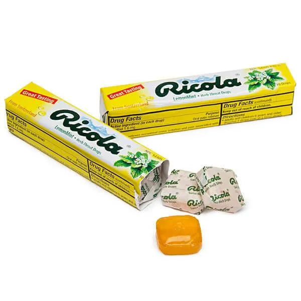 Ricola Lemon-Mint Candy Drops Packs: 18-Piece Box