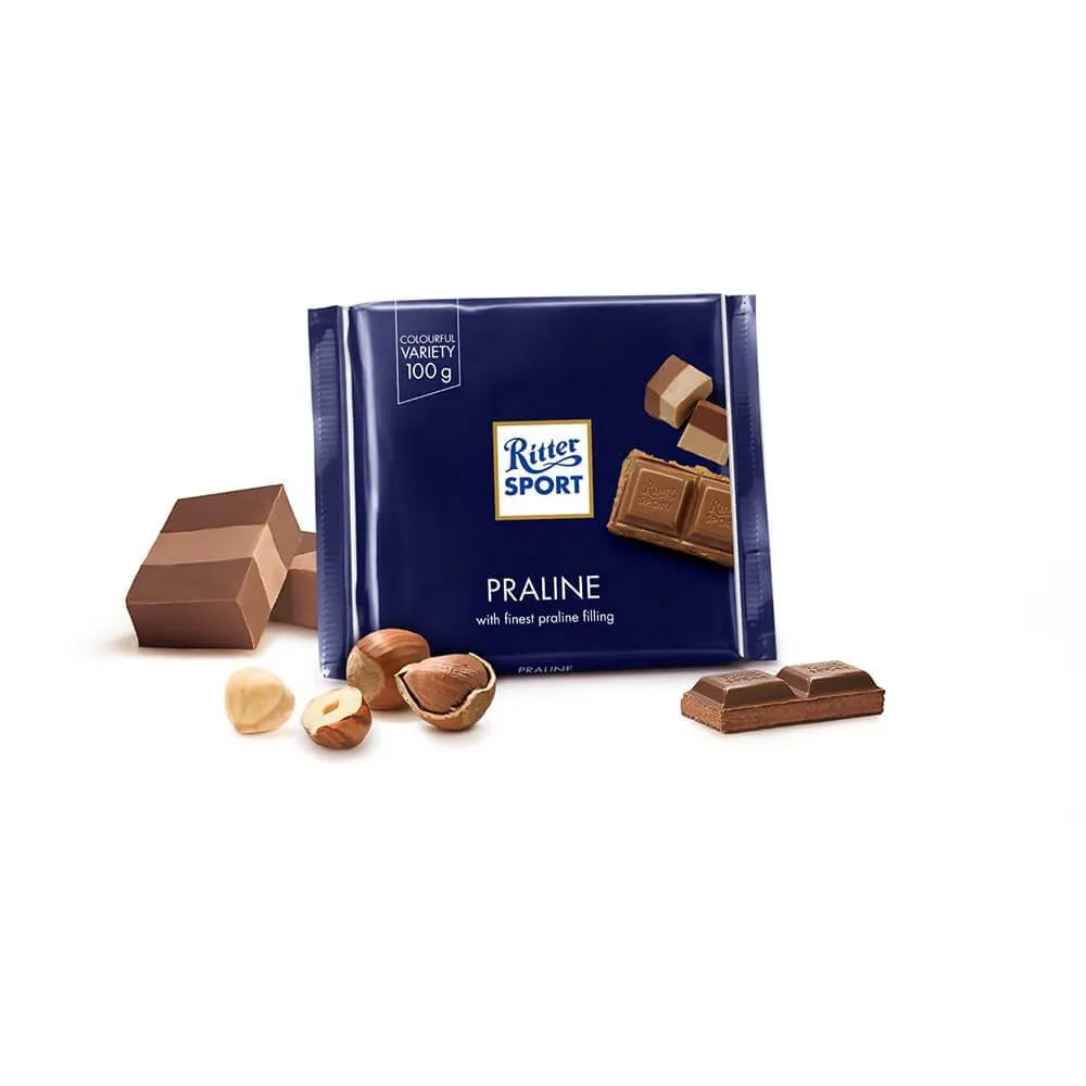 Ritter Sport Milk Chocolate Bars With Praline Filling: 13-Piece Box