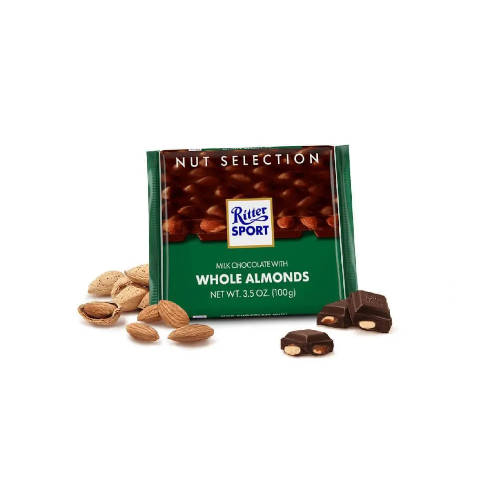 Ritter Sport Milk Chocolate Bars With Whole Almonds: 11-Piece Box