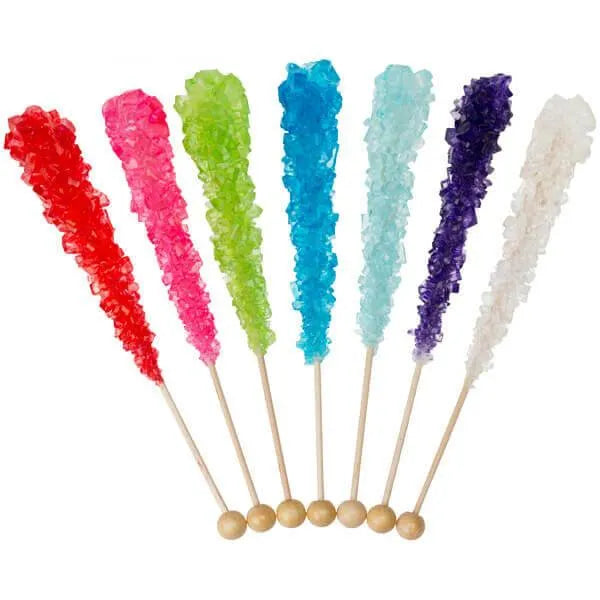 Rock Candy Crystal Sticks Assortment - Unwrapped: 120-Piece Box