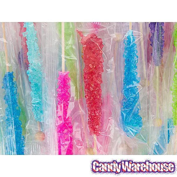 Rock Candy Crystal Sticks Assortment - Wrapped: 120-Piece Case