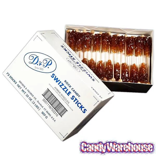 Rock Candy Swizzle Sticks - Amber: 72-Piece Box