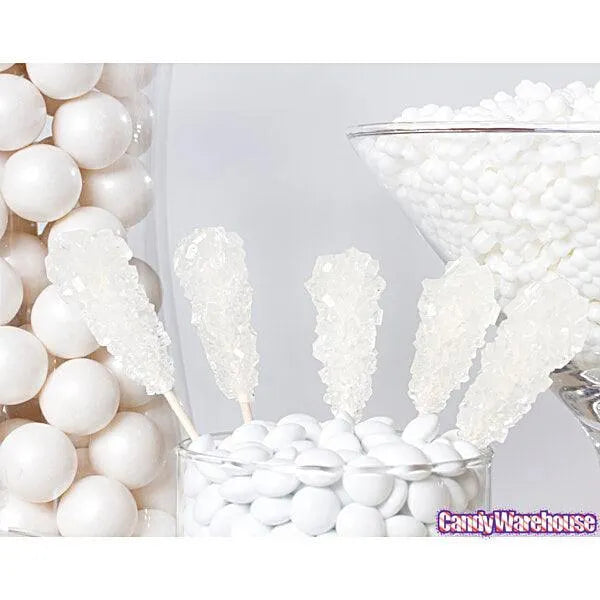 Rock Candy Swizzle Sticks - White - Unwrapped: 72-Piece Box