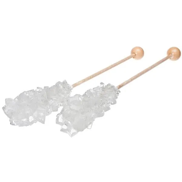 Rock Candy Swizzle Sticks - White - Wrapped: 72-Piece Box