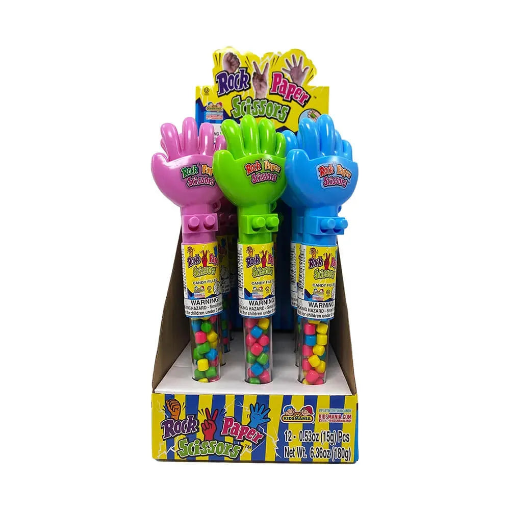 Rock Paper Scissors Hand Game Lollipops: 12-Piece Box