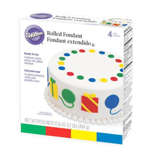 Rolled Fondant - Primary Colors: 4-Piece Set