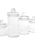 Round Glass Candy Canisters with Ball Lids: 4-Piece Set