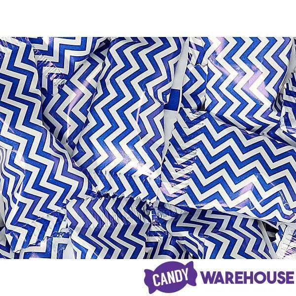 Royal Blue Chevron Stripe Wrapped Buttermint Creams: 300-Piece Case