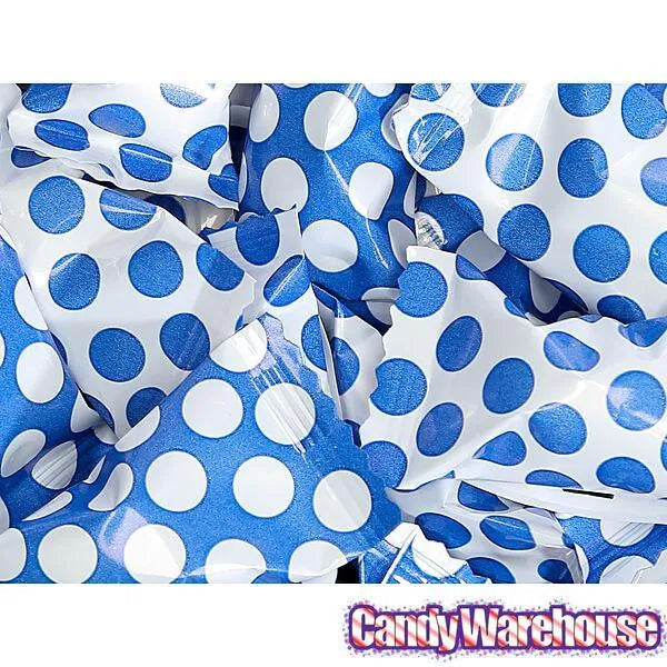 Royal Blue Polka Dots Wrapped Butter Mint Creams: 300-Piece Case