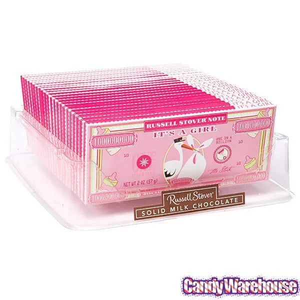 Russell Stover One in a Billion Dollar Chocolate Bars - Its A Girl: 18-Piece Box