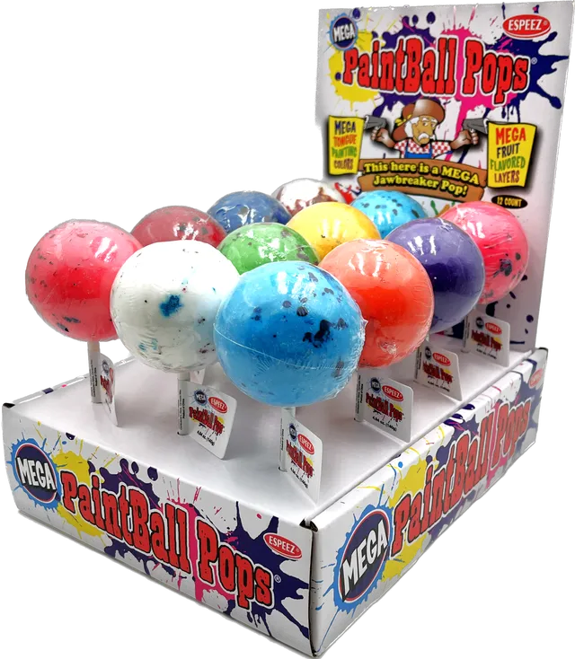 Espeez Mega Paintball Lollipops: 12-Piece Display