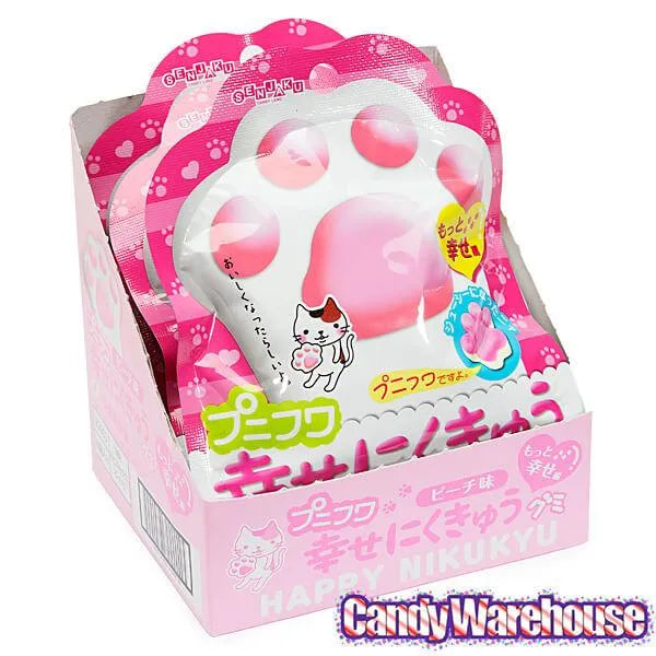 Senjaku Panda Paws Gummy Candy Packs - Peach: 6-Piece Box