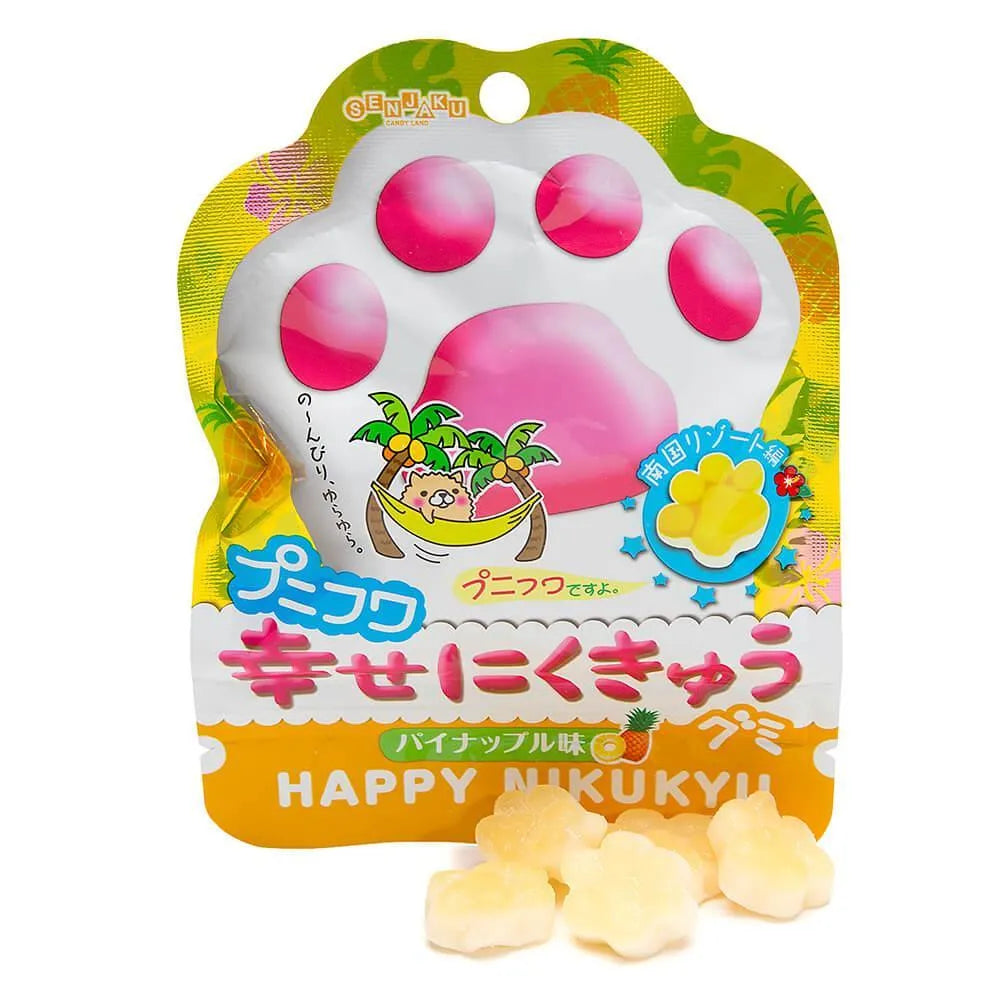 Senjaku Panda Paws Gummy Candy Packs - Pineapple: 6-Piece Box