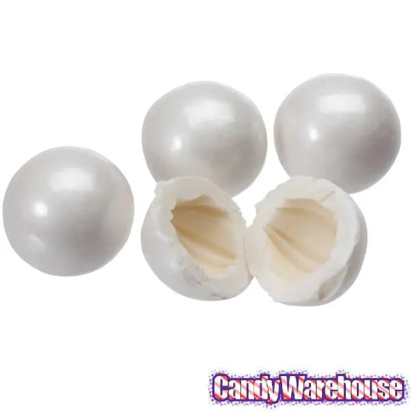 Shimmer Pearl White 1-Inch Gumballs: 2LB Bag