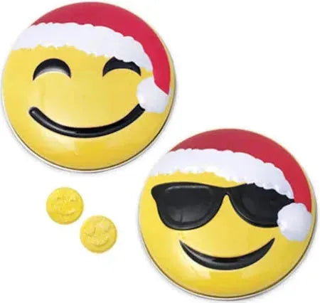 Emoji Christmas Sour Lemon Tins: 12-Piece Display