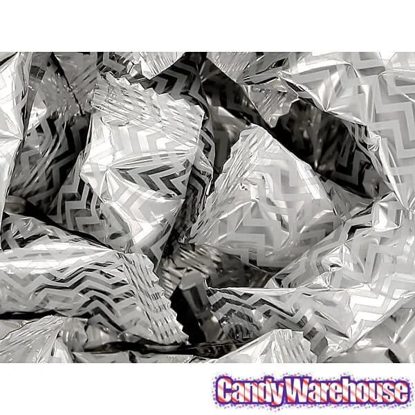 Silver Chevron Stripe Wrapped Buttermint Creams: 300-Piece Case