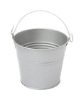 Silver Metal Pails with Handles: 12-Piece Set