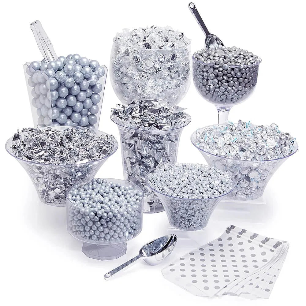 Silver Premium Candy Buffet Kit: 25 to 50 Guests