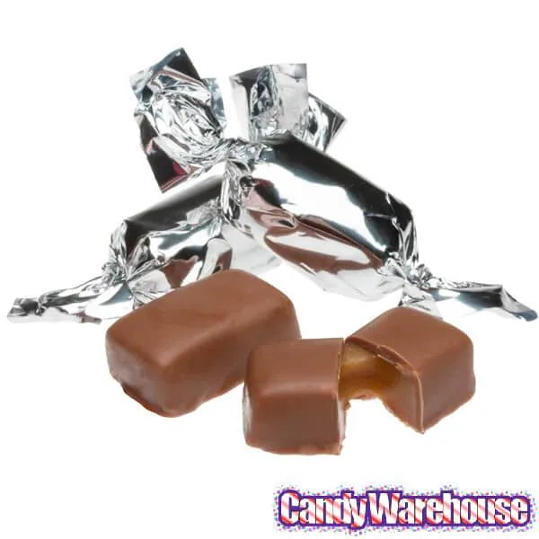 Silver Wrapped Caramel Milk Chocolate Meltaways: 1LB Bag